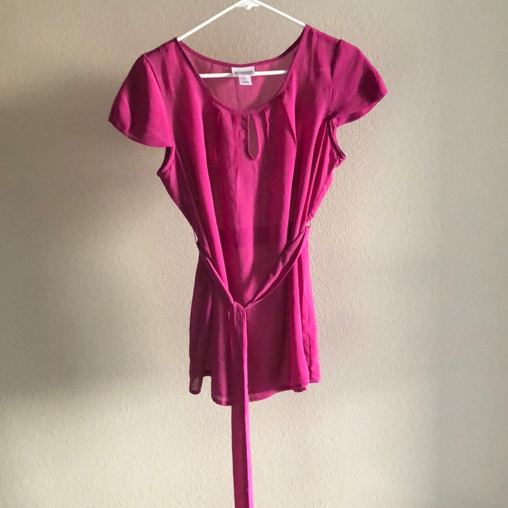 Motherhood maternity sheer tie blouse